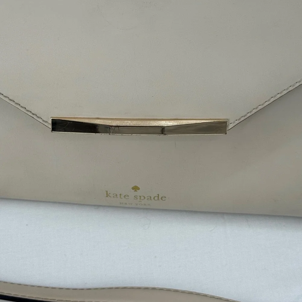 Kate Spade New York Camden Way Palermo Leather Satchel Handbag Beige Leather Bag